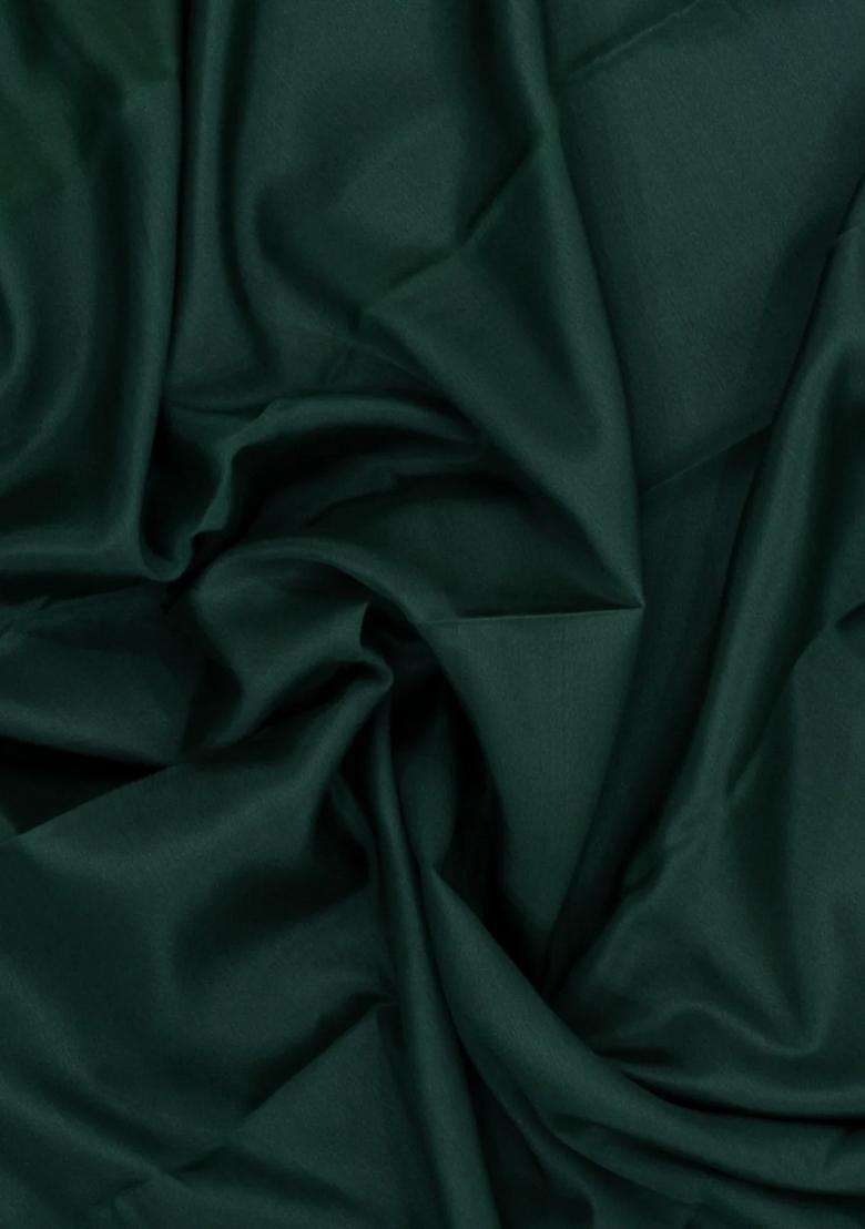 Bottle Green Woven Mysore Silk Crepe Saree With Contrast Border With Traditional Woven Design For Women - Indya