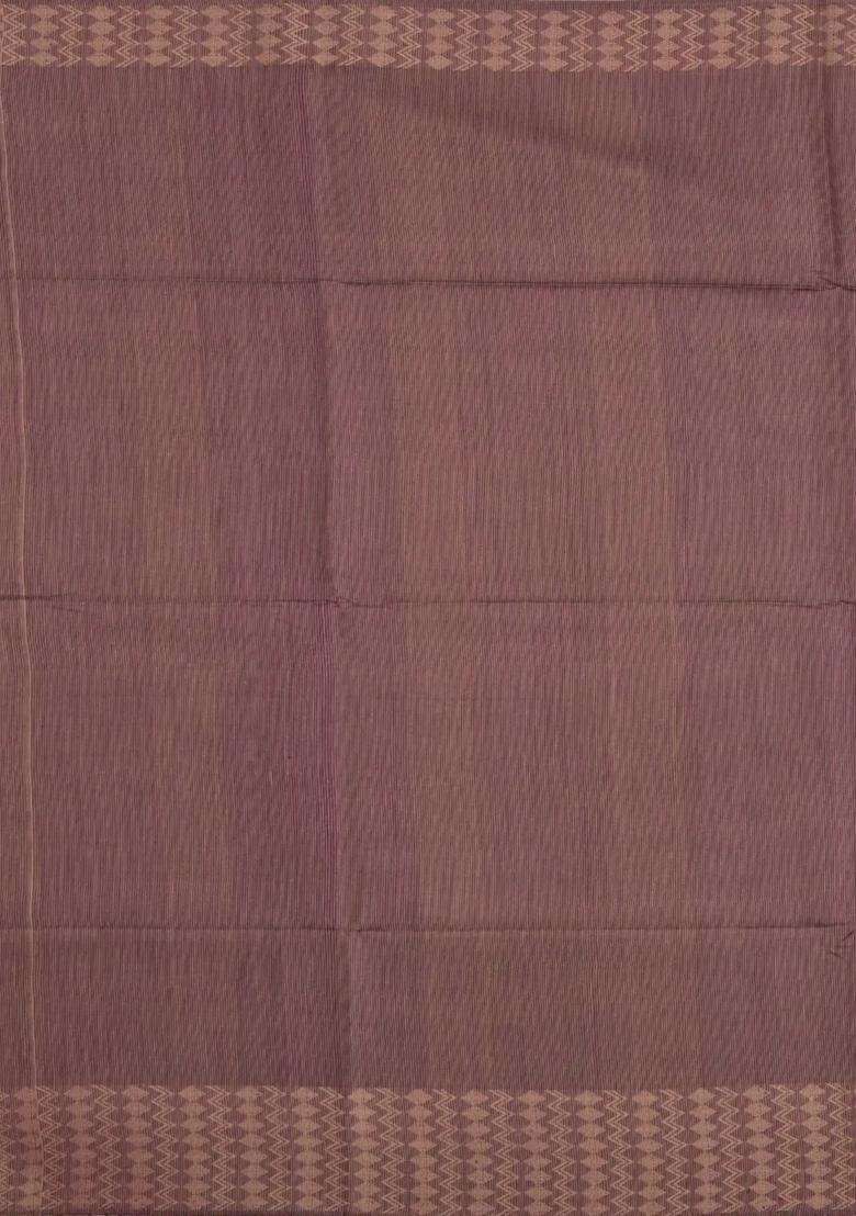 Burgundy Burugndy Woven Tussar Silk Saree With Thread Work Border With Traditional Woven Design For Women - Indya