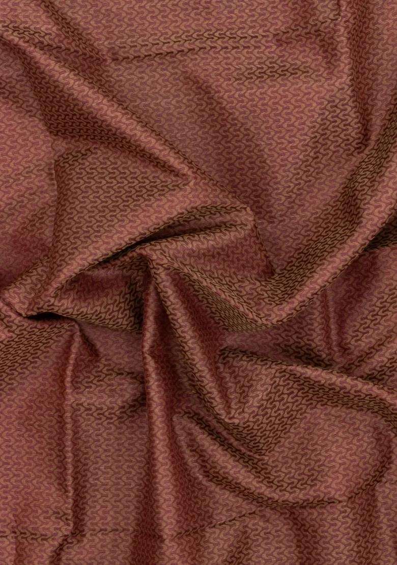 Brown Woven Tussar Silk Saree With Wave Motifs Zari Border With Buttas And Brocade Design For Women - Indya