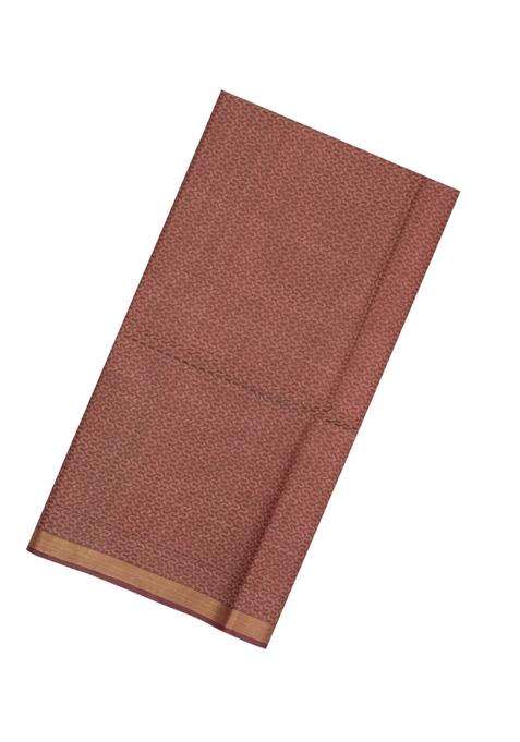 Brown Woven Tussar Silk Saree With Wave Motifs Zari Border With Buttas And Brocade Design For Women