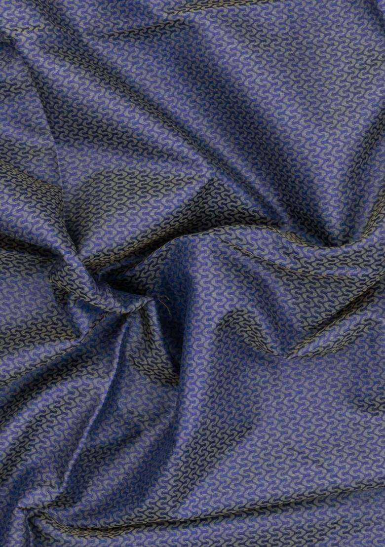Blue Woven Tussar Silk Saree With Wave Motifs Zari Border With Buttas And Brocade Design For Women - Indya