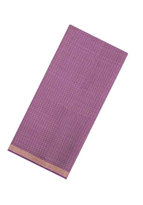 Lilac Woven Tussar Silk Saree With Wave Motifs Zari Border With Buttas And Brocade Design For Women
