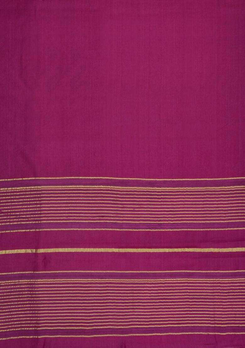 Pink Woven Tussar Silk Saree With Zari Border With Traditional Woven Design For Women - Indya