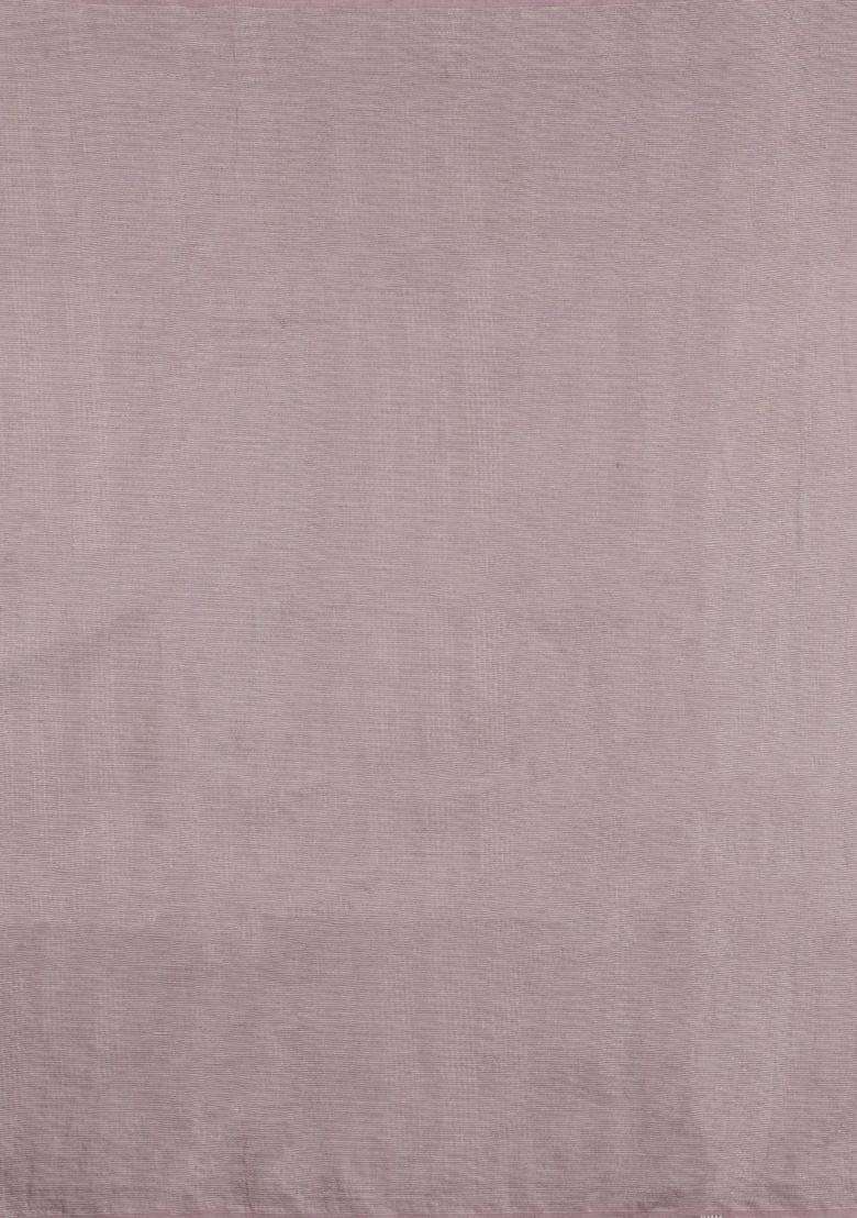 Taupe Woven Art Bhagalpur Cotton Art Silk Saree With Thread Zari Stripes With Checks And Stripes Design For Women - Indya