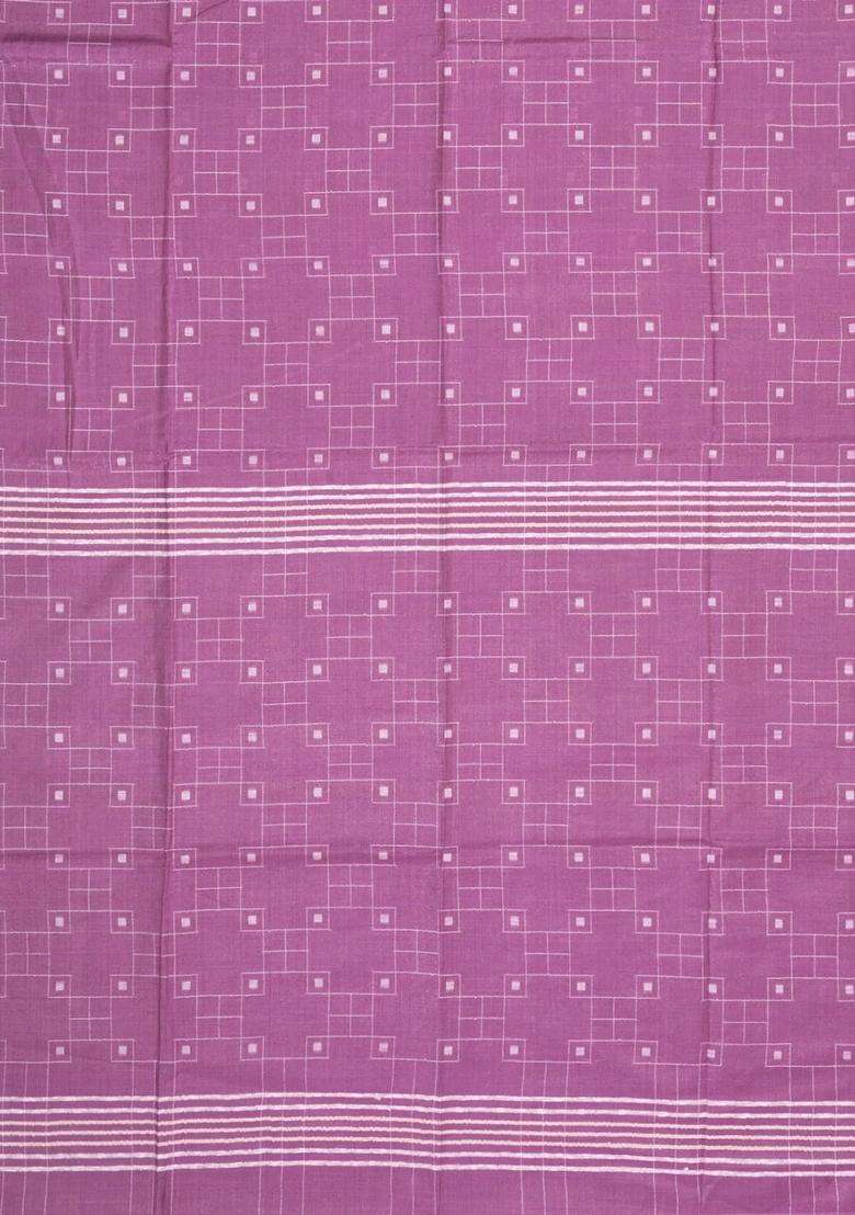 Dusty Pink Woven Art Bhagalpur Cotton Art Silk Saree With Thread Zari Stripes With Checks And Stripes Design For Women - Indya