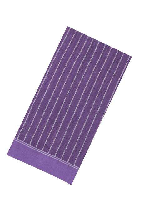 Lavander Lavender Woven Art Bhagalpur Cotton Art Silk Saree With Thread Zari Stripes With Checks And Stripes Design For Women
