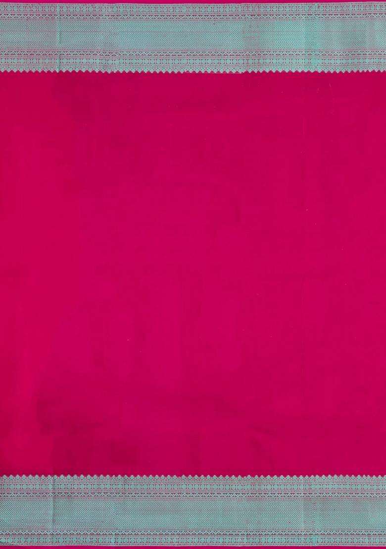 Maroon Handloom Kanchipuram Silk Saree With Silk Thread Butta Border With Buttas And Brocade Design For Women - Indya