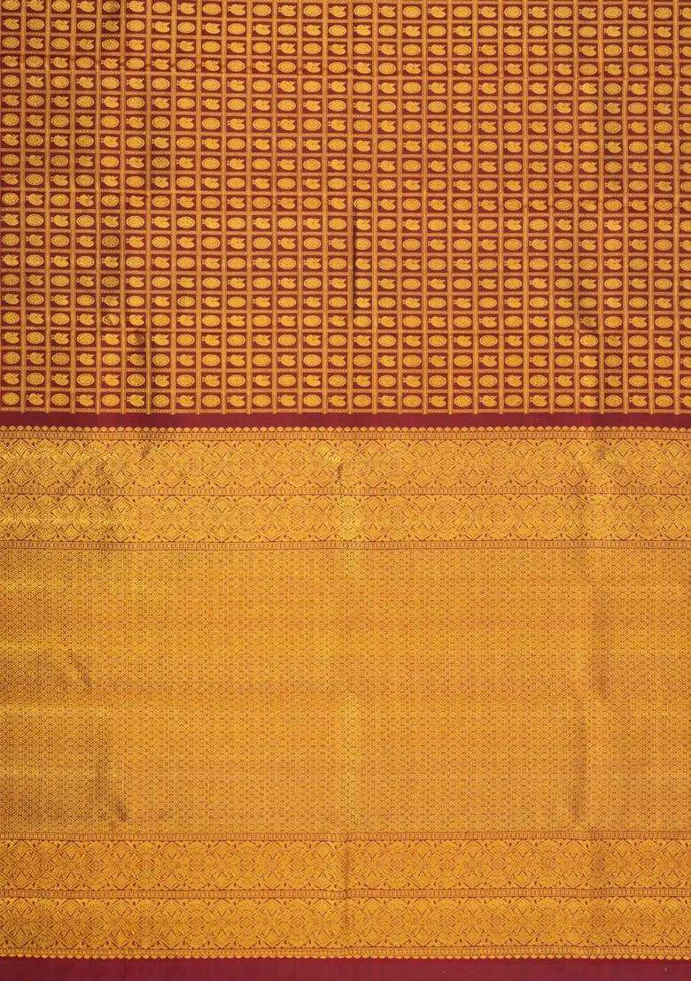 Light Green Handloom Kanchipuram Bridal Silk Saree With Zari Motifs With Buttas And Brocade Design For Women - Indya