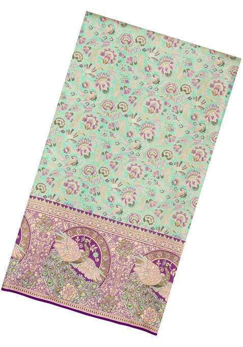 Yellow Handloom Kanchipuram Bridal Silk Saree With Contrast Meena Border With Buttas And Brocade Design For Women