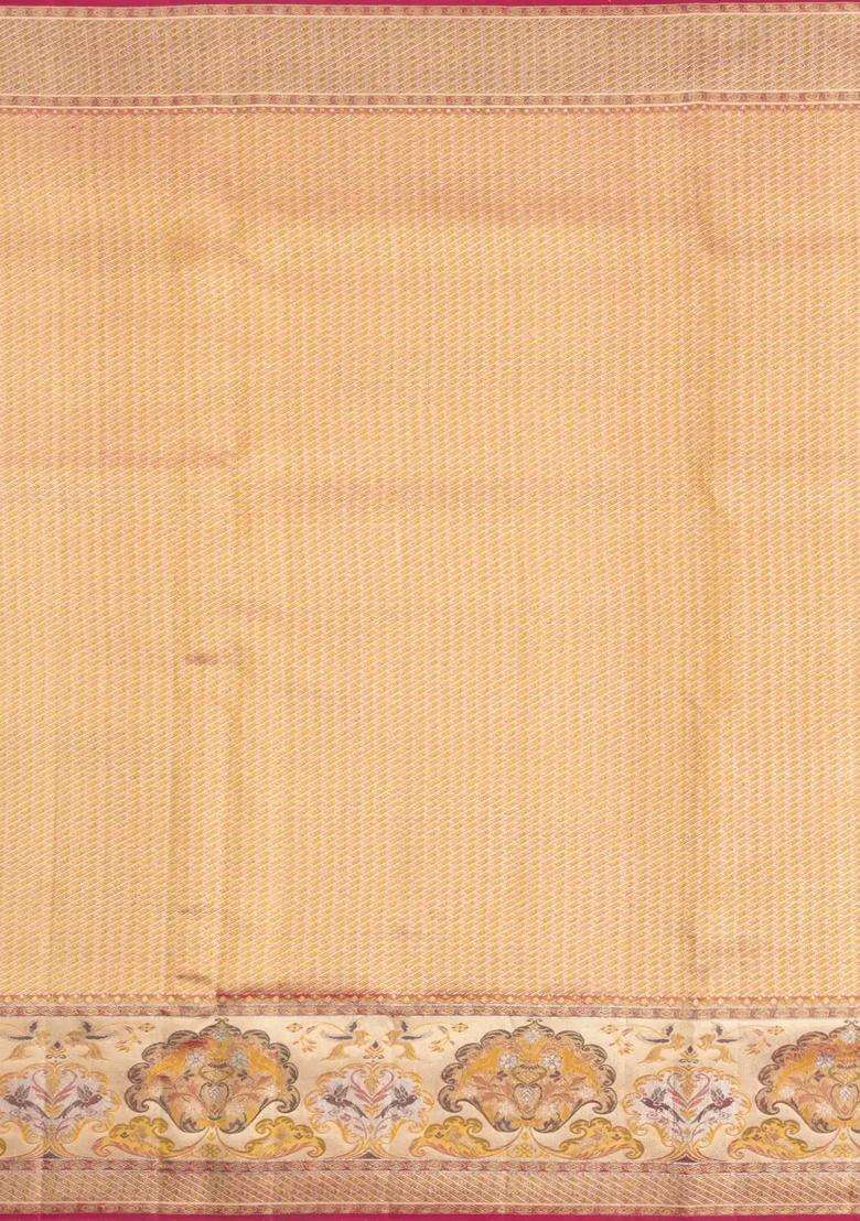 Dark Green Handloom Kanchipuram Bridal Silk Saree With Contrast Meena Border With Buttas And Brocade Design For Women - Indya