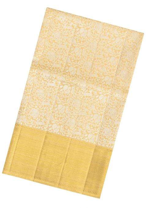Gold Handloom Kanchipuram Tissue Silk Saree With Vanasingaram Motifs With Buttas And Brocade Design For Women