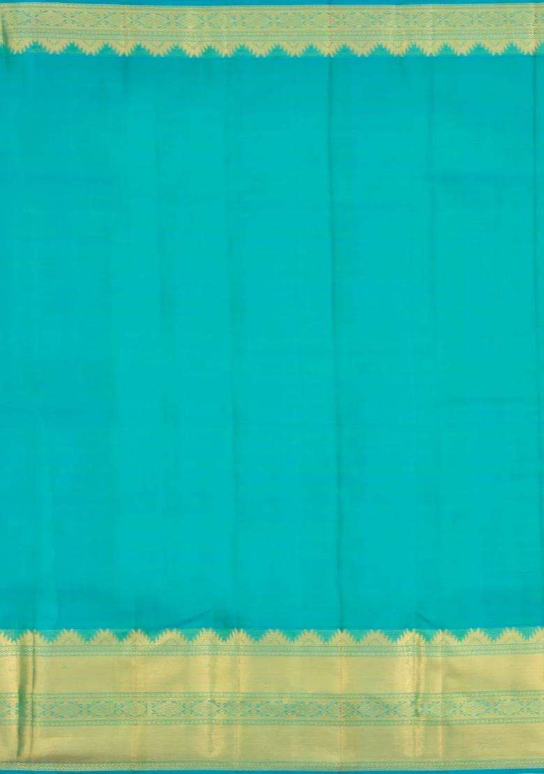 Neon Green Handloom Kanchipuram Silk Saree With Zari Checks Buttas With Buttas And Brocade Design For Women - Indya