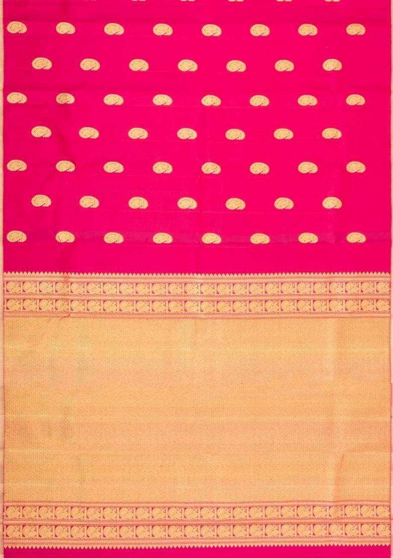 Pink Handloom Kanchipuram Silk Saree With Annam Buttas With Buttas And Brocade Design For Women - Indya
