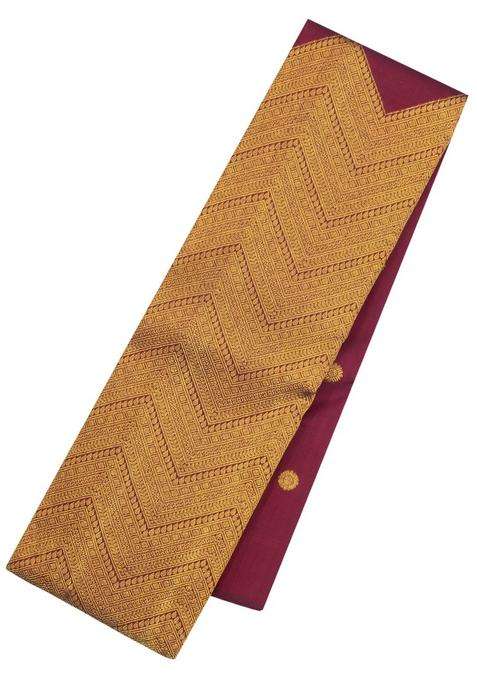Maroon Handloom Kanchipuram Silk Saree With Buttas With Buttas And Brocade Design For Women
