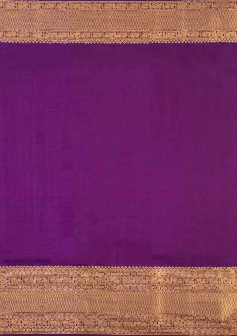 Turquoise Handloom Korvai Kanchipuram Silk Saree With Zari Buttas With Korvai And Temple Border Design For Women - Indya