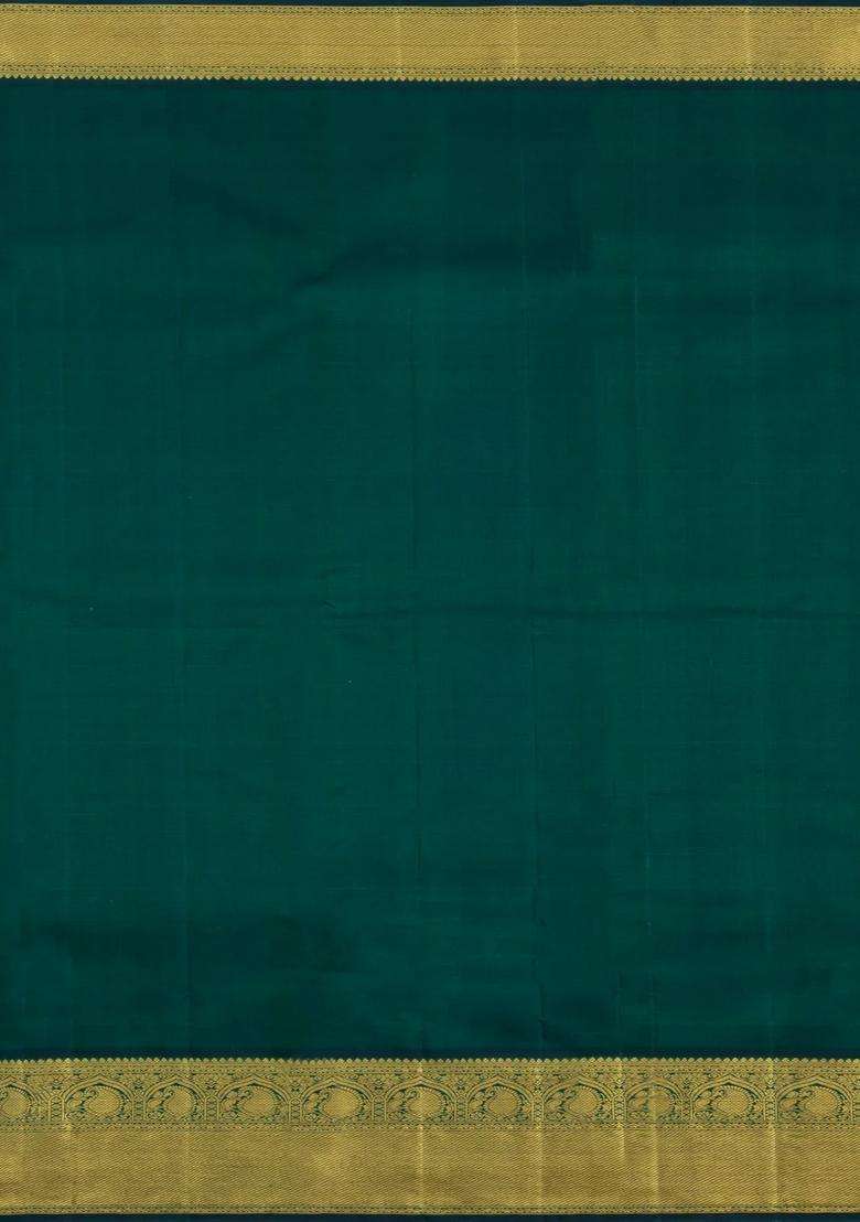 Baby Pink Handloom Korvai Kanchipuram Silk Saree With Zari Buttas With Korvai And Temple Border Design For Women - Indya
