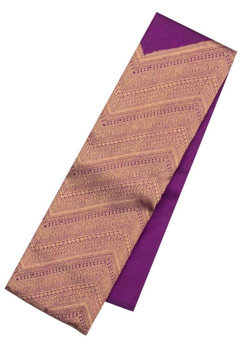 Purple Handloom Kanchipuram Silk Saree With Annam Buttas With Buttas And Brocade Design For Women - Indya
