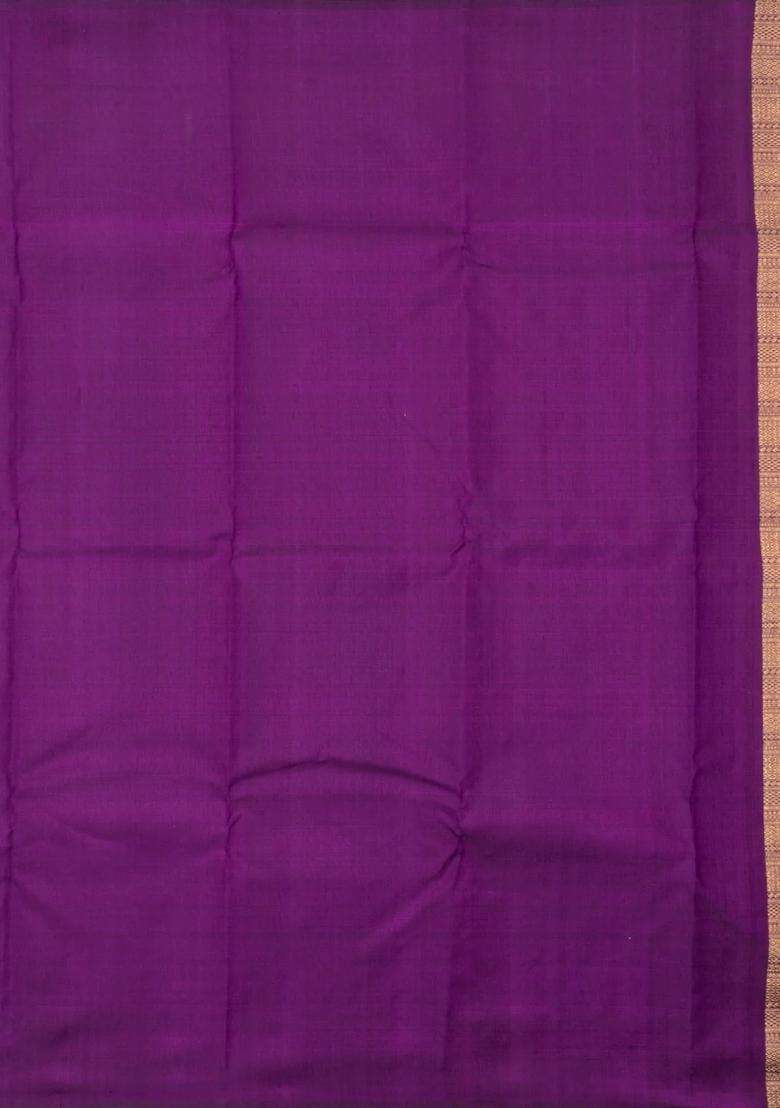 Purple Handloom Kanchipuram Silk Saree With Annam Buttas With Buttas And Brocade Design For Women - Indya