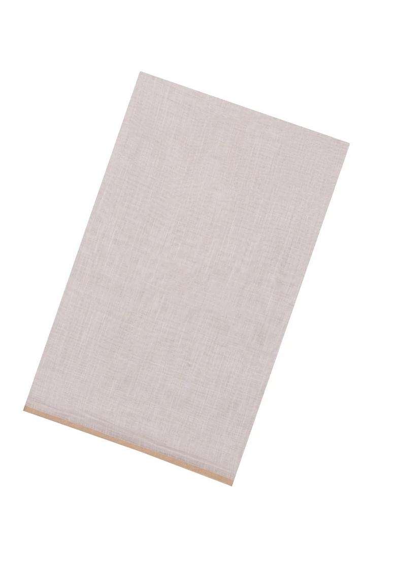 Taupe Printed Synthetic Linen Saree With Contrast Pallu For Women - Indya