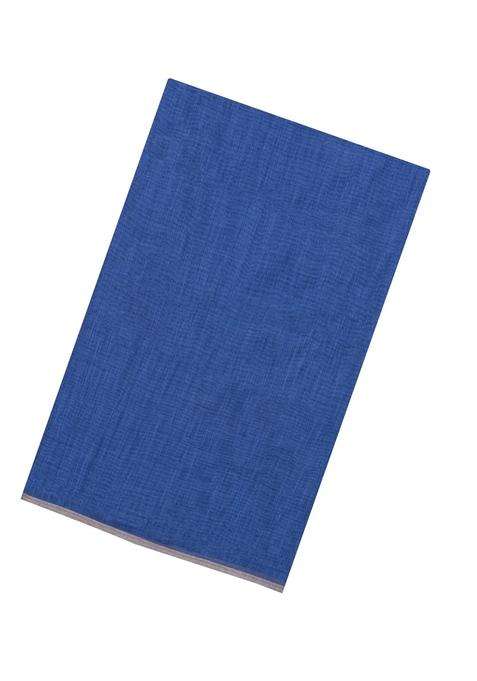 Blue Printed Synthetic Linen Saree With Contrast Pallu For Women