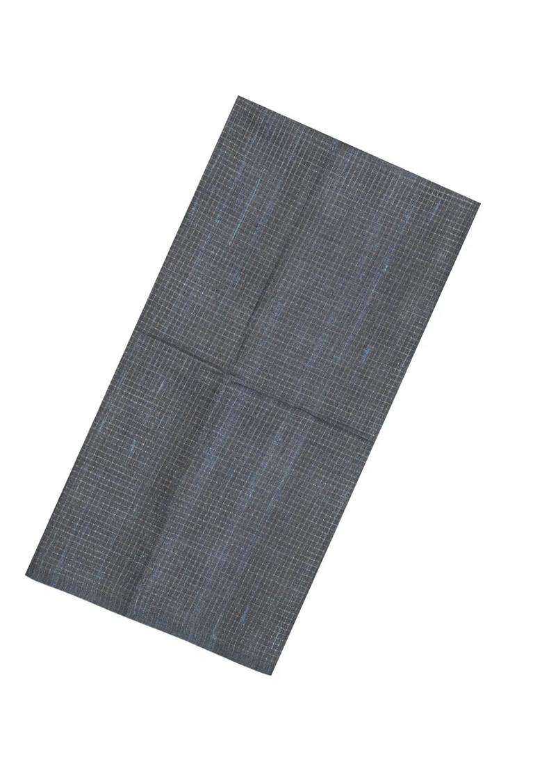 Dark Grey Printed Synthetic Tussar Silk Saree With Zari Checks Contrast Pallu For Women - Indya