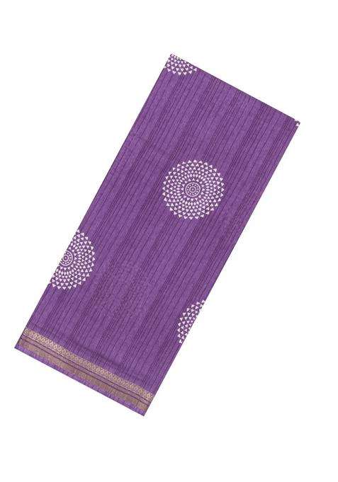 Mauve Printed Synthetic Dola Silk Saree With Zari Border For Women