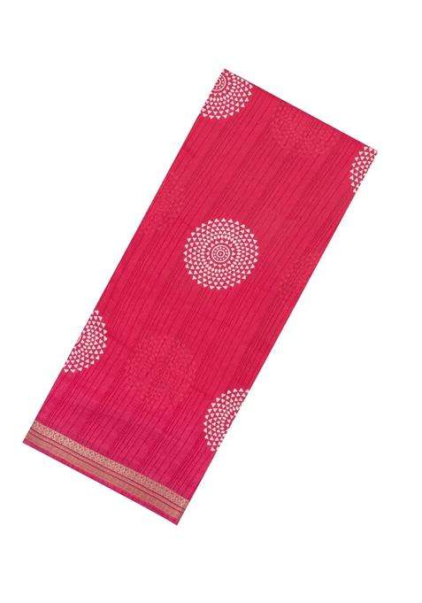 Red Printed Synthetic Dola Silk Saree With Zari Border For Women
