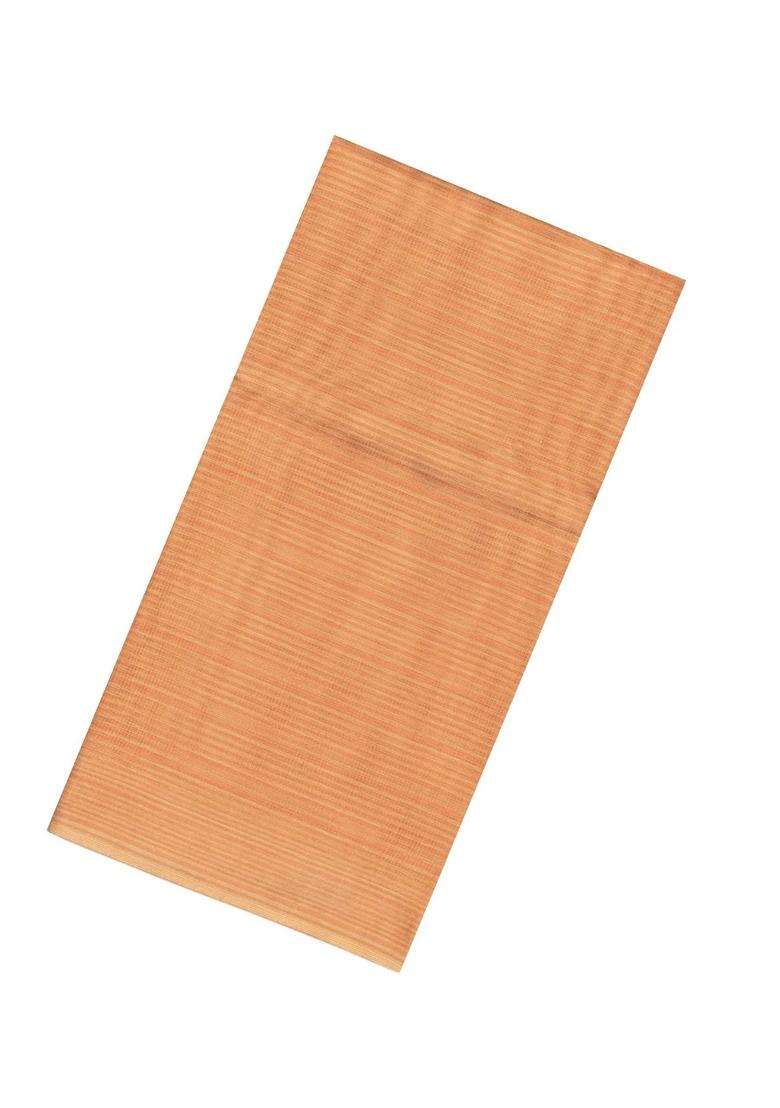 Peach Woven Tussar Silk Tissue Saree With Stripes With Checks And Stripes Design For Women - Indya