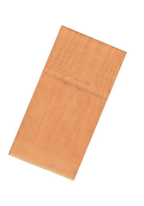 Peach Woven Tussar Silk Tissue Saree With Stripes With Checks And Stripes Design For Women