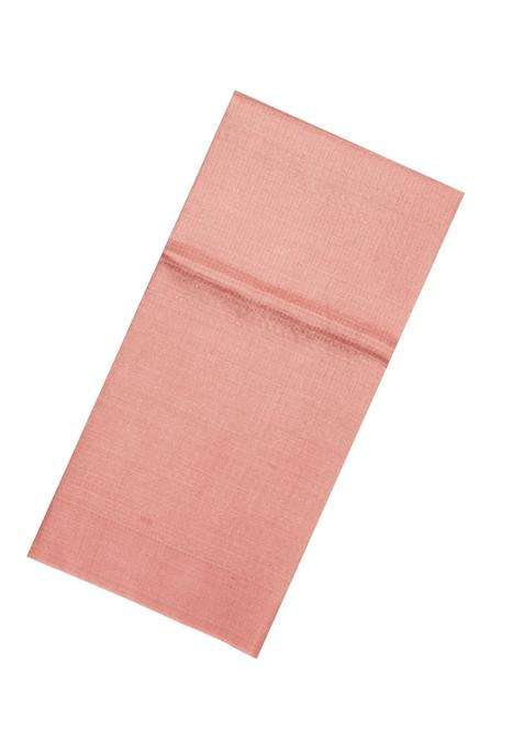 Peach Woven Tussar Silk Saree With Checks Dotted Motifs With Checks And Stripes Design For Women