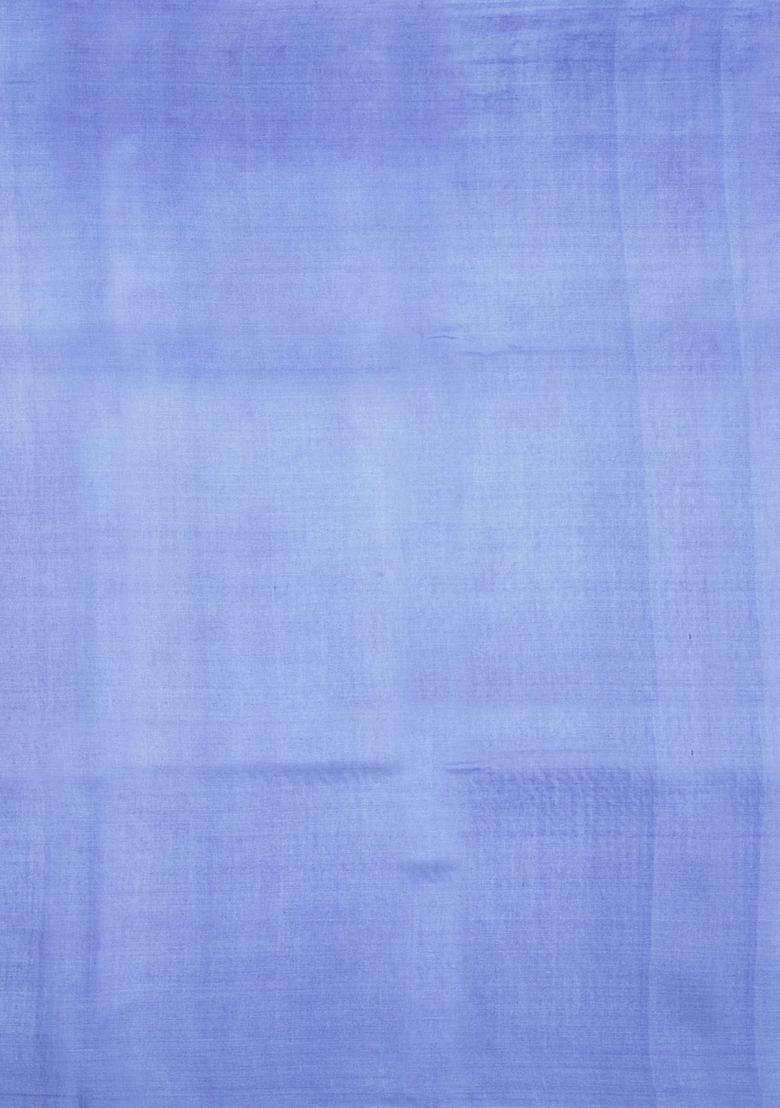 Steel Blue Woven Tussar Silk Saree With Checks Dotted Motifs With Checks And Stripes Design For Women - Indya
