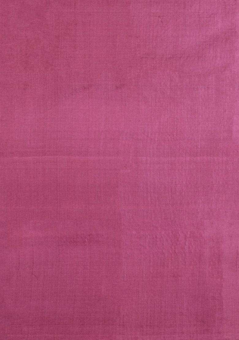 Dusty Pink Woven Tussar Silk Saree With Checks Dotted Motifs With Checks And Stripes Design For Women - Indya
