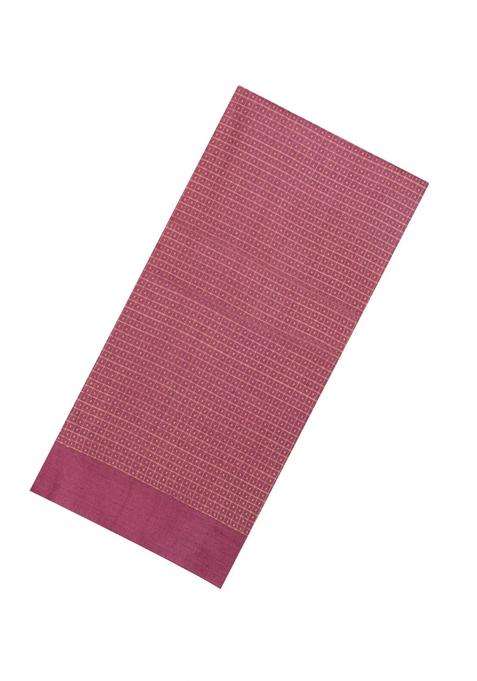 Dusty Pink Woven Tussar Silk Saree With Checks Dotted Motifs With Checks And Stripes Design For Women