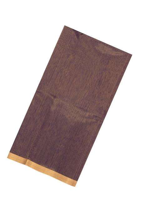Default Title Dark Purple Handloom Maheswari Silk Cotton Saree With Zari Stripes With Checks And Stripes Design For Women