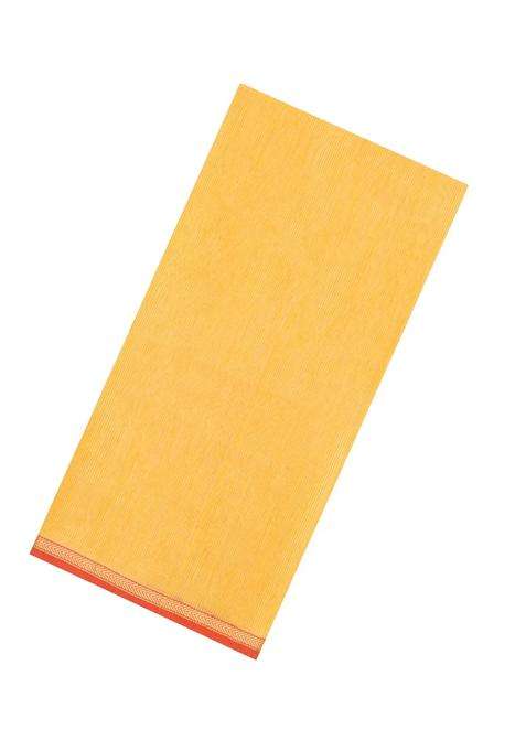 Yellow Handloom Maheswari Silk Cotton Saree With Zari Stripes With Checks And Stripes Design For Women