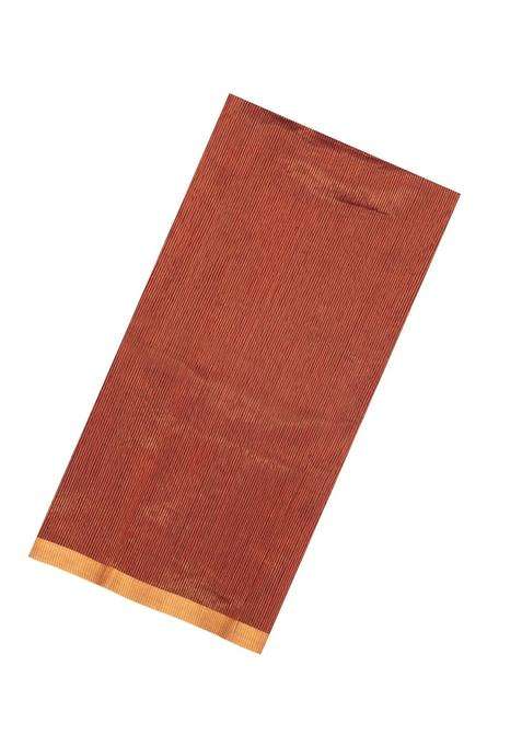 Crimson Handloom Maheswari Silk Cotton Saree With Zari Stripes With Checks And Stripes Design For Women