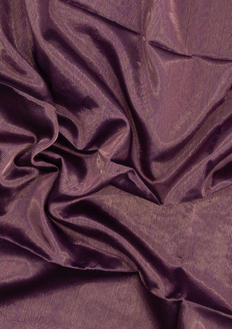 Lilac Handloom Maheswari Silk Cotton Saree With Zari Stripes With Checks And Stripes Design For Women - Indya