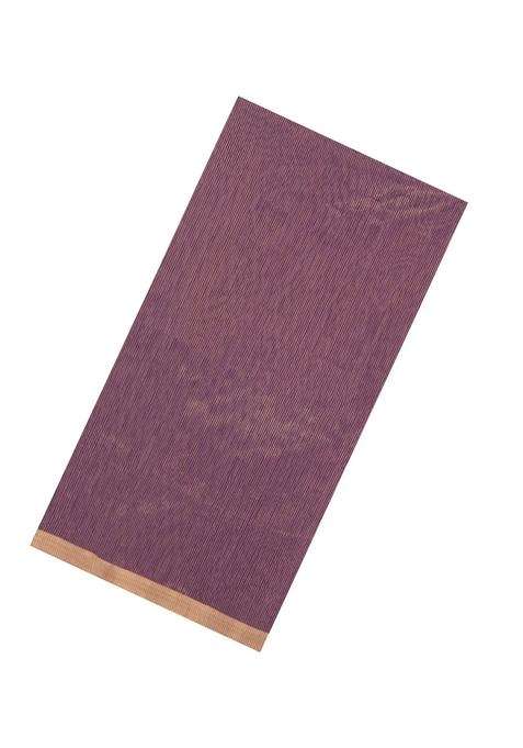 Lilac Handloom Maheswari Silk Cotton Saree With Zari Stripes With Checks And Stripes Design For Women