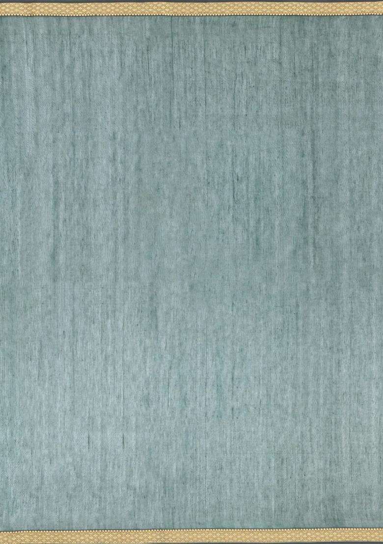 Bottle Green Handloom Maheswari Silk Cotton Saree With Buttas Zari Border With Buttas And Brocade Design For Women - Indya