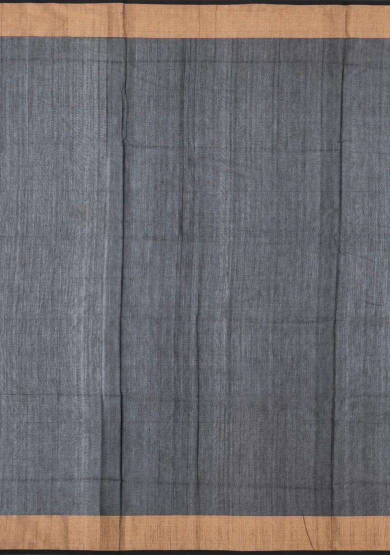 Dusty Pink Handloom Maheswari Silk Cotton Saree With Buttas Zari Border With Buttas And Brocade Design For Women - Indya
