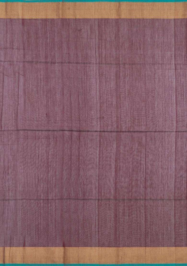 Dark Green Handloom Maheswari Silk Cotton Saree With Buttas Zari Border With Buttas And Brocade Design For Women - Indya