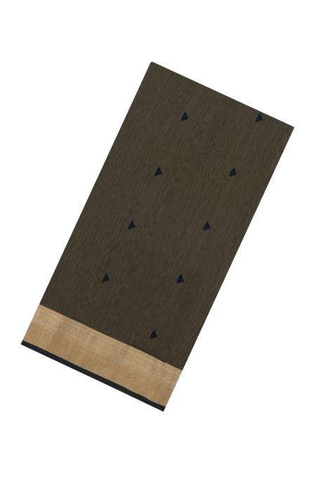 Default Title Dark Beige Handloom Maheswari Silk Cotton Saree With Buttas Zari Border With Buttas And Brocade Design For Women