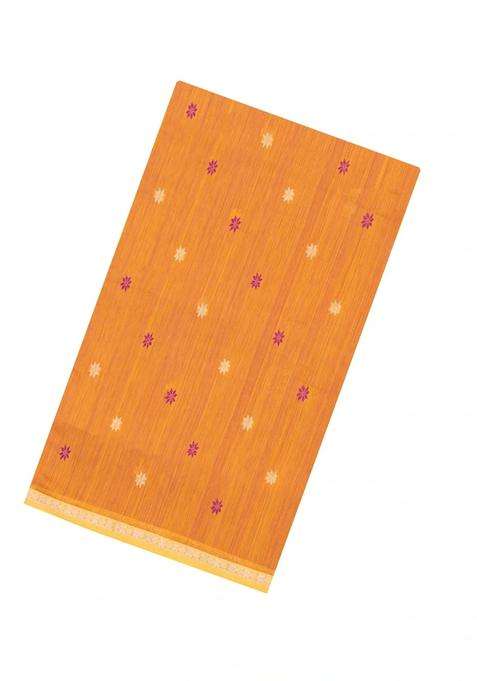 Magenta Handloom Maheswari Silk Cotton Saree With Buttas Zari Border With Buttas And Brocade Design For Women