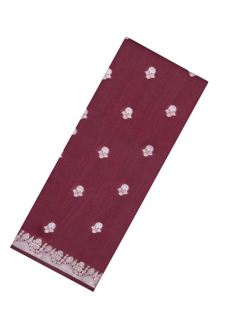 Brown Woven Banarasi Chiniya Silk Saree With Buttas With Buttas And Brocade Design For Women - Indya
