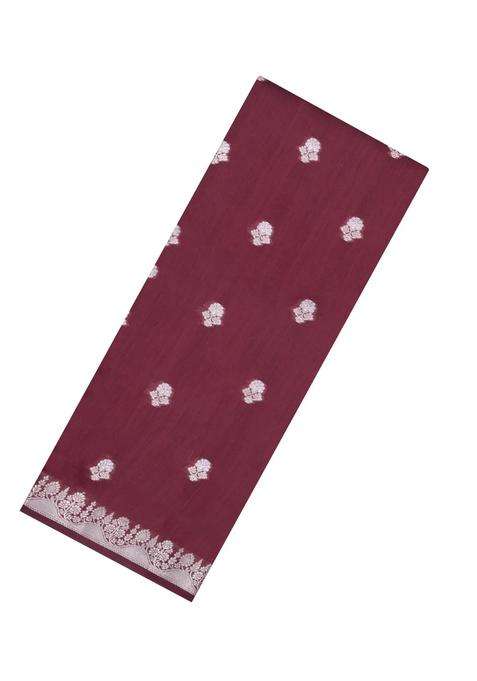 Brown Woven Banarasi Chiniya Silk Saree With Buttas With Buttas And Brocade Design For Women