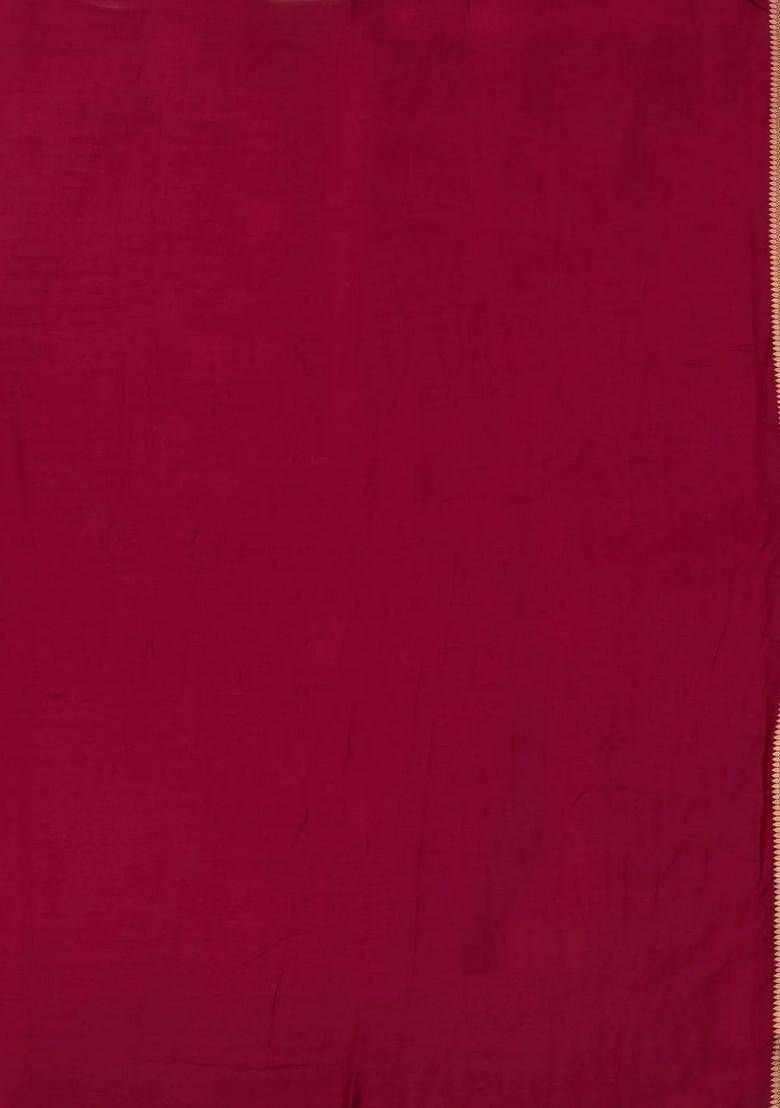 Maroon Woven Pure Viscose Art Silk Saree With Floral Zari Motifs With Buttas And Brocade Design For Women - Indya