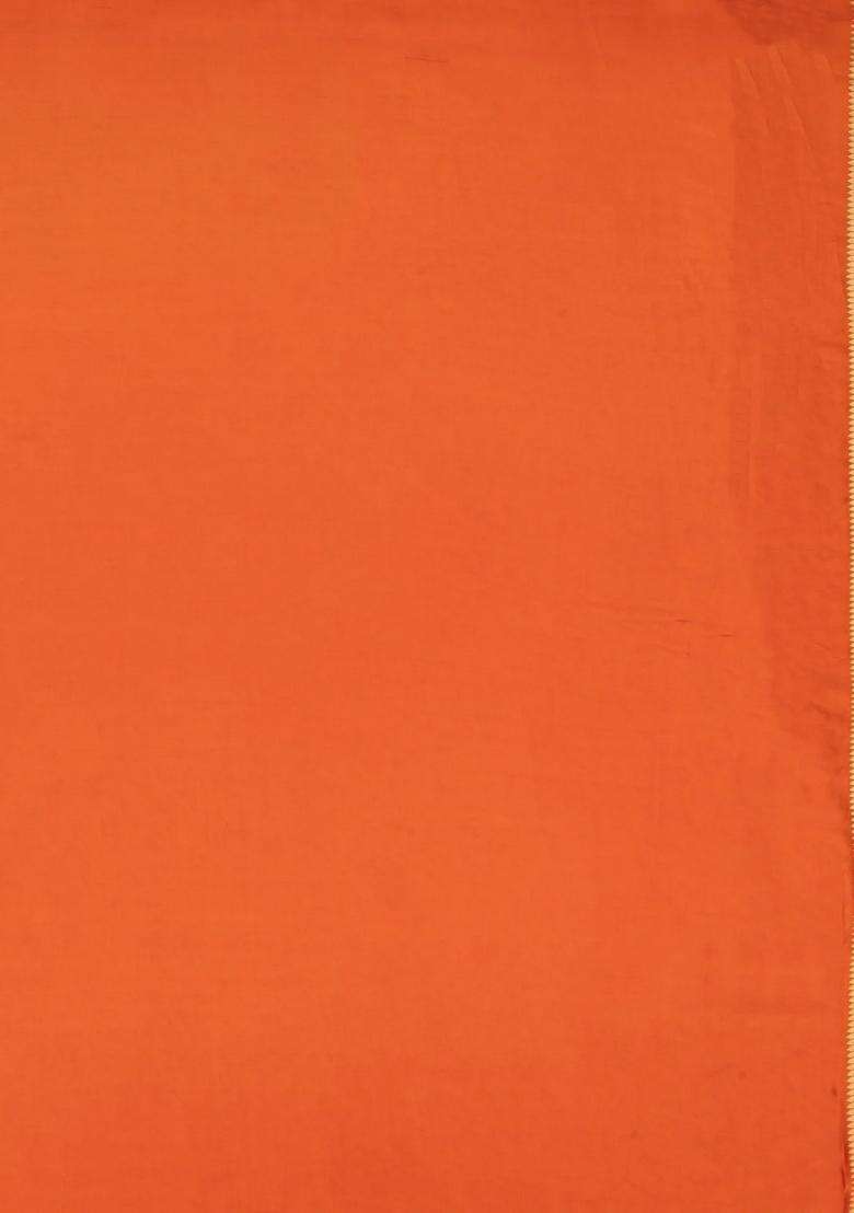 Orange Woven Pure Viscose Art Silk Saree With Floral Zari Motifs With Buttas And Brocade Design For Women - Indya
