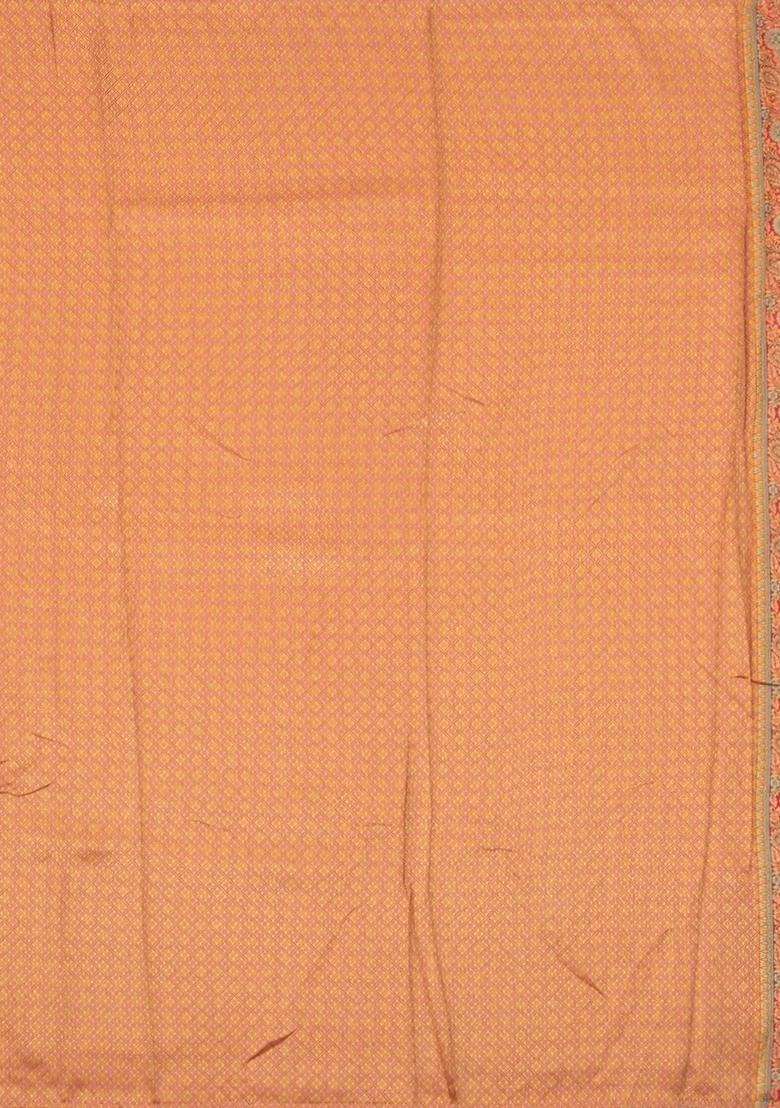 Orange Woven Pure Viscose Art Silk Saree With Meena Zari Motifs With Buttas And Brocade Design For Women - Indya