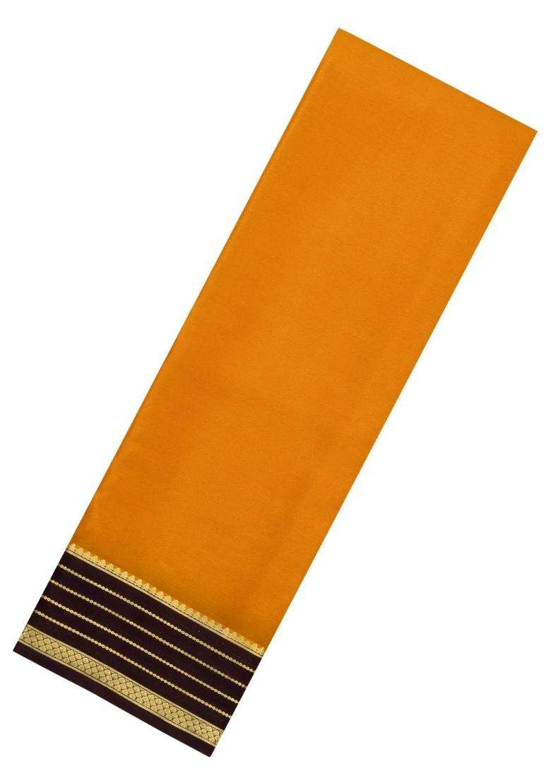 Turmeric Yellow Woven Mysore Silk Saree With Contrast Zari Border With Traditional Woven Design For Women - Indya