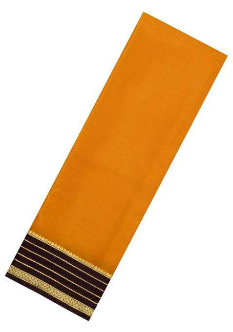 Turmeric Yellow Woven Mysore Silk Saree With Contrast Zari Border With Traditional Woven Design For Women